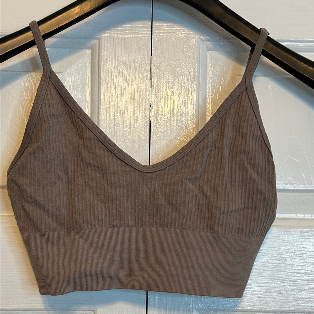 Brown Ribbed Bralette